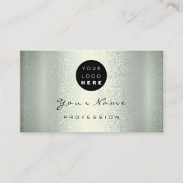 ロゴメイクアップアーティストヘア爪、 ネイルグリーンミントメタリック 名刺