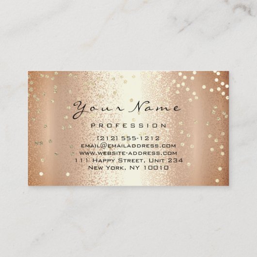 ロゴメイクアップアーティストヘア爪、 ネイルサンゴバラ紙吹雪 名刺 (裏面)