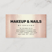 ロゴメイクアップアーティストヘア爪、 ネイルサンゴバラ金ゴールド 名刺 (裏面)