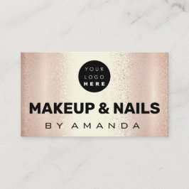 ロゴメイクアップアーティストヘア爪、 ネイルサンゴバラ金ゴールド 名刺