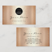 ロゴメイクアップアーティストヘア爪、 ネイルサンゴバラ金ゴールドVIP 名刺 (正面/裏面)