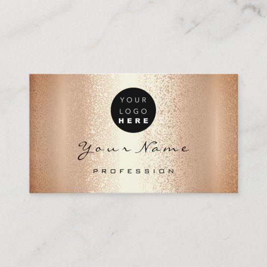 ロゴメイクアップアーティストヘア爪、 ネイルサンゴバラ金ゴールドVIP 名刺 (正面)