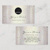 ロゴメイクアップアーティストヘア爪、 ネイルスモーキーシルバー金ゴールド 名刺 (正面/裏面)