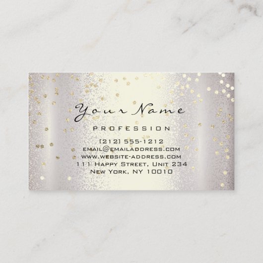 ロゴメイクアップアーティストヘア爪、 ネイルスモーキーシルバー金ゴールド 名刺 (裏面)