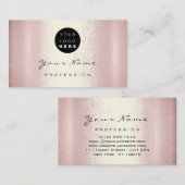 ロゴメイクアップアーティストヘア爪、 ネイルバラピンクモダン 名刺 (正面/裏面)