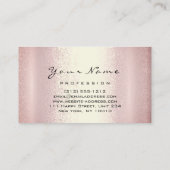 ロゴメイクアップアーティストヘア爪、 ネイルバラピンクモダン 名刺 (裏面)