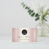 ロゴメイクアップアーティストヘア爪、 ネイルバラピンクモダン 名刺 (スタンド正面)