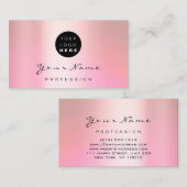 ロゴメイクアップアーティストヘア爪、 ネイルバラピンク気に 名刺 (正面/裏面)