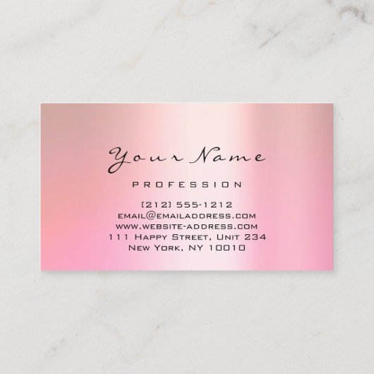 ロゴメイクアップアーティストヘア爪、 ネイルバラピンク気に 名刺 (裏面)