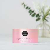 ロゴメイクアップアーティストヘア爪、 ネイルバラピンク気に 名刺 (スタンド正面)