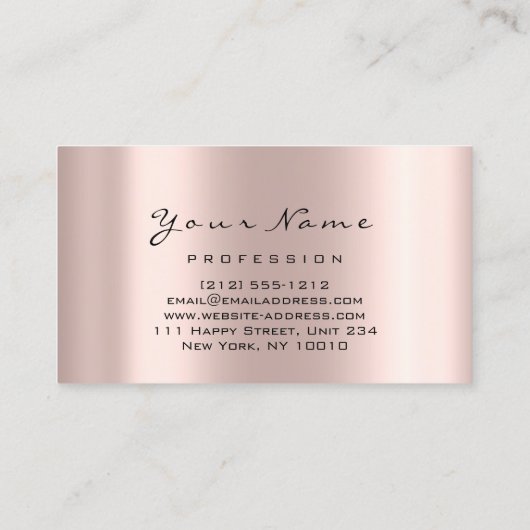 ロゴメイクアップアーティストヘア爪、 ネイルフローラバラ抽象芸術 名刺 (裏面)