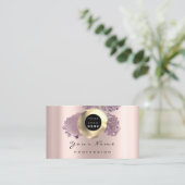 ロゴメイクアップアーティストヘア爪、 ネイルフローラバラ抽象芸術 名刺 (スタンド正面)