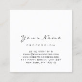 ロゴメイクアップアーティストヘア爪、 ネイルフローラバラ白 スクエア名刺 (裏面)