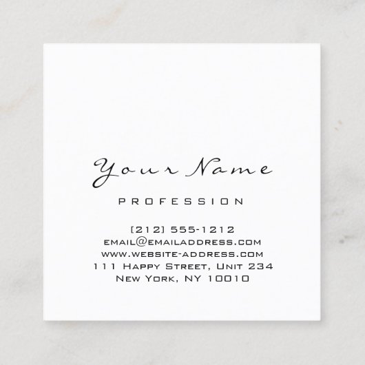 ロゴメイクアップアーティストヘア爪、 ネイルフローラバラ白 スクエア名刺 (裏面)