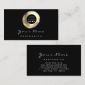 ロゴメイクアップアーティストヘア爪、 ネイルフローラ金ゴールドブラック 名刺 (正面/裏面)