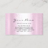 ロゴメイクアップアーティストヘア爪、 ネイルプロフェッショナルピンク 名刺 (裏面)
