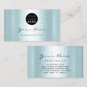 ロゴメイクアップアーティストヘア爪、 ネイルプロフェッショナルブルー 名刺 (正面/裏面)