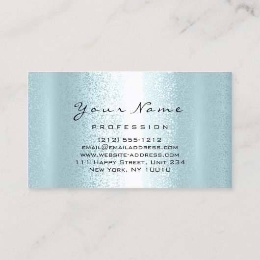 ロゴメイクアップアーティストヘア爪、 ネイルプロフェッショナルブルー 名刺 (裏面)