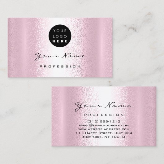 ロゴメイクアップアーティストヘア爪、 ネイルプロフェッショナル赤面 名刺 (正面/裏面)