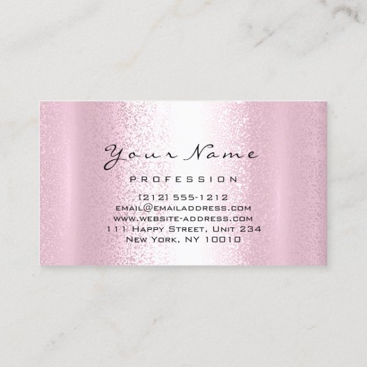 ロゴメイクアップアーティストヘア爪、 ネイルプロフェッショナル赤面 名刺 (裏面)