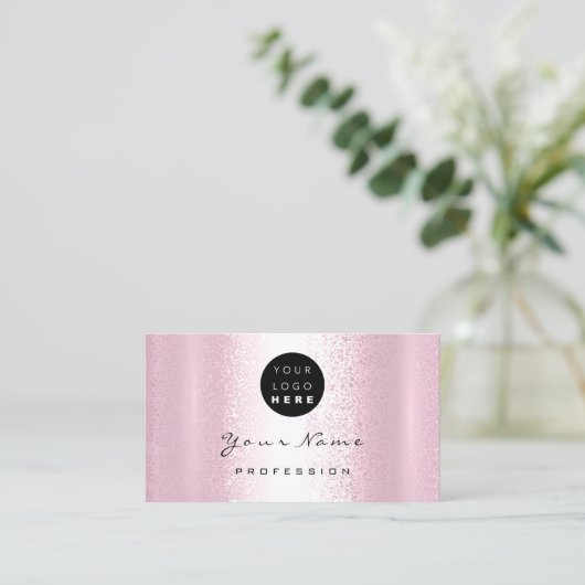 ロゴメイクアップアーティストヘア爪、 ネイルプロフェッショナル赤面 名刺 (スタンド正面)