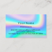 ロゴメイクアップアーティストヘア爪、 ネイルホログラフィピンク 名刺 (裏面)