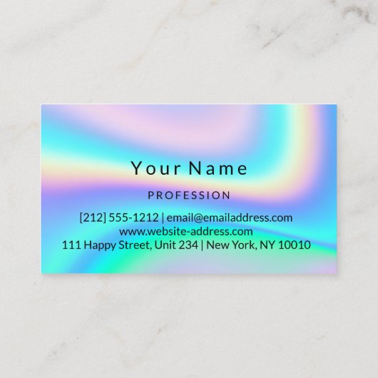 ロゴメイクアップアーティストヘア爪、 ネイルホログラフィピンク 名刺 (裏面)