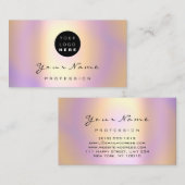 ロゴメイクアップアーティストヘア爪、 ネイル抽象芸術パープルルクス 名刺 (正面/裏面)