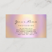 ロゴメイクアップアーティストヘア爪、 ネイル抽象芸術パープルルクス 名刺 (裏面)