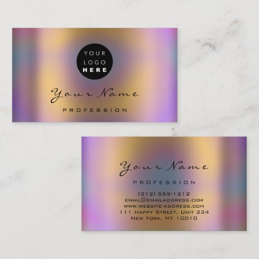 ロゴメイクアップアーティストヘア爪、 ネイル抽象芸術自筆証書 名刺 (正面/裏面)