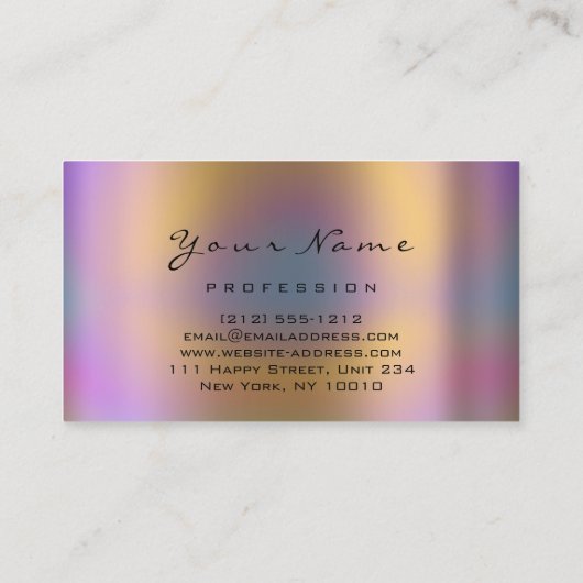 ロゴメイクアップアーティストヘア爪、 ネイル抽象芸術自筆証書 名刺 (裏面)