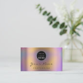 ロゴメイクアップアーティストヘア爪、 ネイル抽象芸術自筆証書 名刺 (スタンド正面)