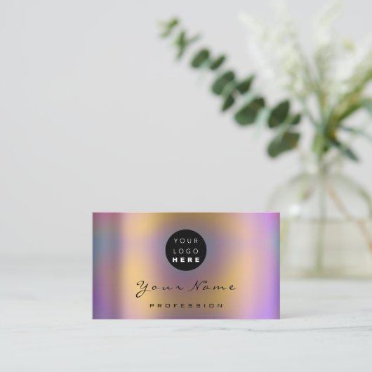 ロゴメイクアップアーティストヘア爪、 ネイル抽象芸術自筆証書 名刺 (スタンド正面)