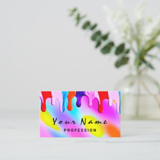 ロゴメイクアップアーティスト爪、 ネイル自筆証筆証筆画 名刺 (スタンド正面)