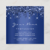 ロゴメイクアップイベントプランナーグリッターネイビードリップス スクエア名刺 (裏面)