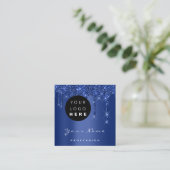 ロゴメイクアップイベントプランナーグリッターネイビードリップス スクエア名刺 (スタンド正面)