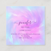 ロゴメイクアップブティックショップ抽象芸術ホログラフ スクエア名刺 (裏面)