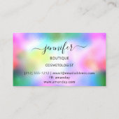 ロゴメイクアップブティックラッシュスタジオホログラフィーホット 名刺 (裏面)