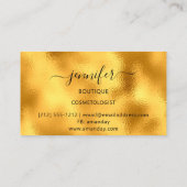 ロゴメイクアップブティックラッシュスタジオ金ゴールドブローズピンク 名刺 (裏面)