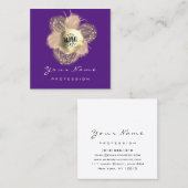 ロゴメイクアップヘア爪、 ネイルフローラパープルブティック スクエア名刺 (正面/裏面)