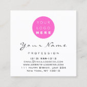 ロゴメイクアップヘア爪、 ネイルフローラピンク抽象芸術 スクエア名刺 (正面)