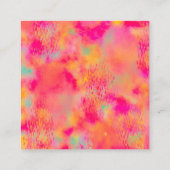 ロゴメイクアップヘア爪、 ネイルフローラピンク抽象芸術 スクエア名刺 (裏面)