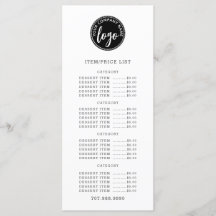 ロゴメニュー価格表