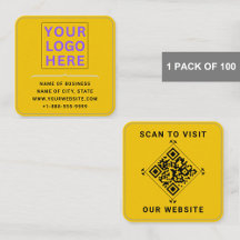 ロゴモダンおよびQRコード | カスタム金ゴールド丸コーナー