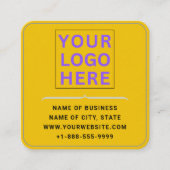 ロゴモダンおよびQRコード | カスタム金ゴールド丸コーナー スクエア名刺 (正面)