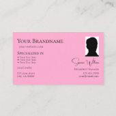 ロゴモダンとフォトシック付きプレーンブラックピンク 名刺 (裏面)