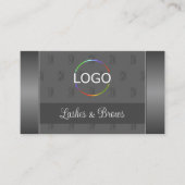 ロゴモダンと写スタイリッシュ真を使用したシルバーグレー 名刺 (正面)