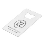 ロゴモダンとQRコードのプロモーション クレジットカード栓抜き (正面アングル)