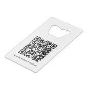 ロゴモダンとQRコードのプロモーション クレジットカード栓抜き (裏面アングル)