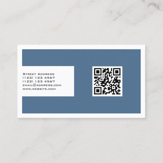 ロゴモダンとQRコードを含む枠付き宇宙 名刺 (裏面)